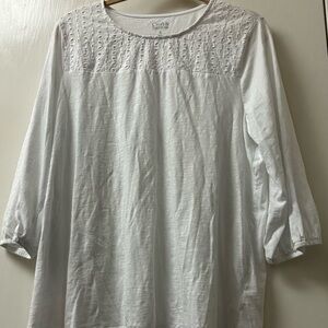 Croft & Barrow White Eyelet Blouse